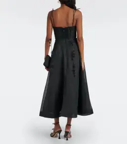 Zimmermann Natura Midi Corset Dress in Black Size 2 / AU 12 for rent on The Volte - image 2