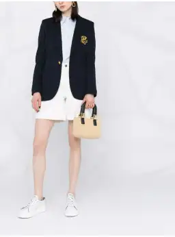 Ralph Lauren Crested Cotton Blazer Navy Size AU 6