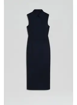 Scanlan Theodore Scuba Pencil Dress Navy Size AU 6 for rent on The Volte - image 4