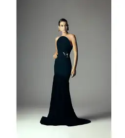 Carla Zampatti Nastro Strapless Gown Black Size 6 for rent on The Volte - image 1