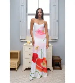 With Harper Lu Low Back Maxi Dress Citrus Poppy Size 8  for rent on The Volte - image 1