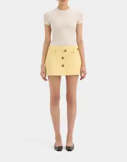 Sir the Label Sandrine Button Mini Skirt Limone Size 1 / AU 8 for rent on The Volte - image 1