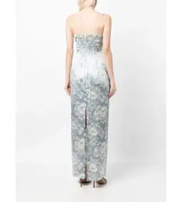 Reformation Frankie Silk Dress Blue Floral Size XS / AU 6 for rent on The Volte - image 2