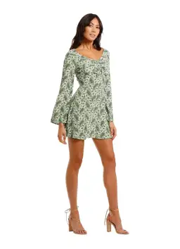 Faithfull the Brand Thomasina Dress Green Print Size 8  for rent on The Volte - image 2