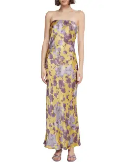 Bec & Bridge Moondance Strapless Maxi Dress Golden Violet Size XS / AU 6