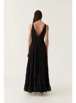 Aje Rosewood Ruched Maxi Dress in Black Size AU 12 for rent on The Volte - image 4