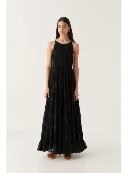 Aje Rosewood Ruched Maxi Dress in Black Size AU 12 for rent on The Volte - image 2