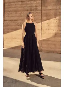 Aje Rosewood Ruched Maxi Dress in Black Size AU 12 for rent on The Volte - image 1