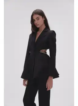 Aje Opal Backless Chainlink Jacket Black Size AU 10 for rent on The Volte - image 3