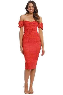 Pasduchas Arcadia Tie Midi Dress - Poppy Size 12 for rent on The Volte - image 1