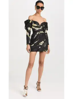 Zimmermann Harmony Drape Mini Dress in Black Magnolia Size 2 / AU 12 for rent on The Volte - image 1