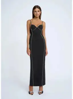 By Johnny Femmina Diamond Pipe Midi Dress Black Size AU 12 for rent on The Volte - image 1