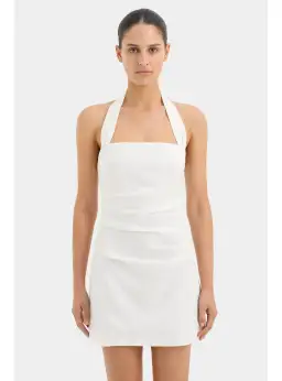 Sir The Label Noemi Halter Mini Dress Ivory Size 2 / AU 10  for rent on The Volte - image 2