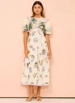 Alemais Sunset Midi Dress Print Size 12 for rent on The Volte - image 1