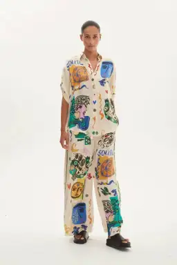 Alemais Soleil Oversized Shirt Size 8 and Pants Size 6 Set Multi