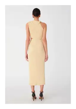 Misha Graciela Slinky Jersey Midi Dress in Lemon Drop Size 8 for rent on The Volte - image 3