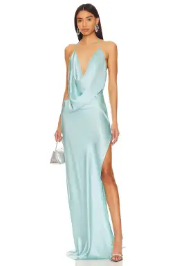 Michael Lo Sordo Iced Bias Maxi Dress Blue Size 4 for rent on The Volte - image 3
