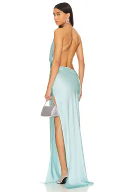 Michael Lo Sordo Iced Bias Maxi Dress Blue Size 4 for rent on The Volte - image 5