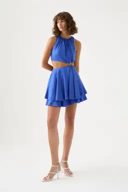Aje Holt Cut Out Ring Mini Dress Marine Blue Size 10