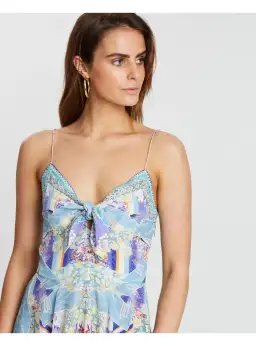 Camilla Tie-Front Silk Short Dress Printed Size M / AU 10 for rent on The Volte - image 4