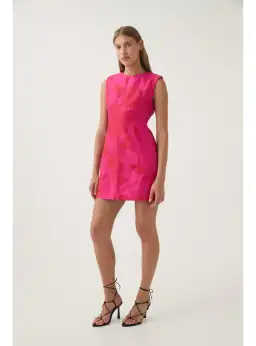 Aje Cove Pendant Mini Dress Florescent Rose Size AU 8 for rent on The Volte - image 2