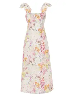Zimmermann The Harmony Tie Shoulder Midi Dress in Kaleidoscope Garden Size 0 / AU 8 for rent on The Volte - image 3