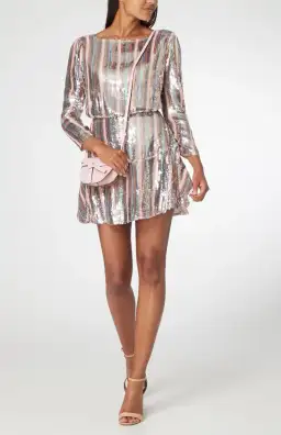 Rixo Kyla Sequin Mini Dress Multi Size 8