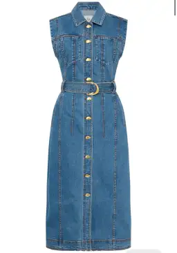 Aje Darcie Denim Midi Dress 90's Wash Size 16  for rent on The Volte - image 3