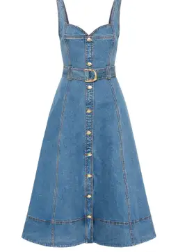AJE Clay Denim Midi Dress 90's Wash Size 14  for rent on The Volte - image 5