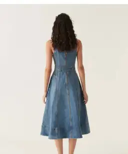 AJE Clay Denim Midi Dress 90's Wash Size 14  for rent on The Volte - image 4