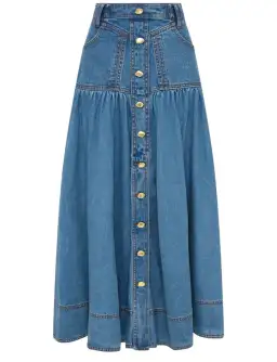 Aje Belmond Denim Midi Skirt 90's Wash Size 16 for rent on The Volte - image 3
