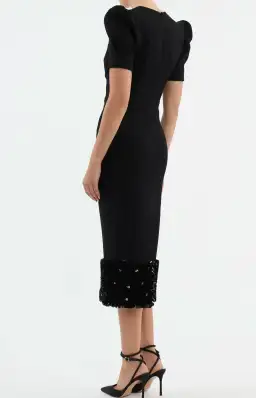 Rebecca Vallance Elaine Midi Dress Black Size 8 for rent on The Volte - image 3