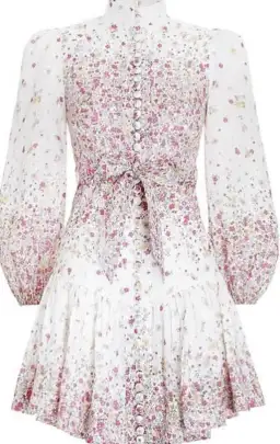Zimmermann Carnaby Mini Dress Cerise Ditsy Floral Size 2 / AU 12 for rent on The Volte - image 1
