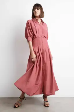 Aje Nova Shirt Midi Dress Dusty Rose Size 8