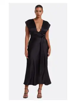 Bec & Bridge Dreamer Wrap Midi Dress Black Size 16 for rent on The Volte - image 1