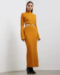 Camilla and Marc Nemesia Long Sleeve Dress Burnt Orange Size 10 for rent on The Volte - image 1