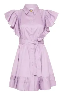 Aje Kindred Frill Mini Dress Lilac Size 10 for rent on The Volte - image 4
