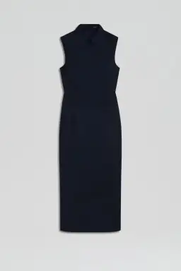 Scanlan Theodore Scuba Pencil Midi Dress Navy Size 10 for rent on The Volte - image 4