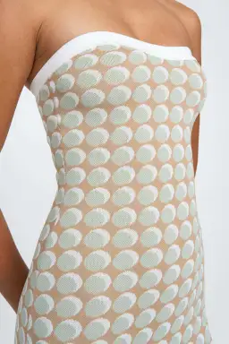 By Johnny Sol Geo Knit Midi Dress Pistachio Spot Size XS / AU 6 for rent on The Volte - image 2