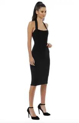 Misha Julia Midi Dress Black Size 4 for rent on The Volte - image 2