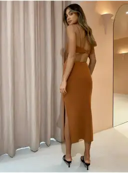 Bec & Bridge Alba Dress Terracotta Size AU 8 for rent on The Volte - image 4