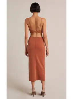 Bec & Bridge Alba Cut Out Midi Dress Terracotta  Size AU 8 for rent on The Volte - image 3