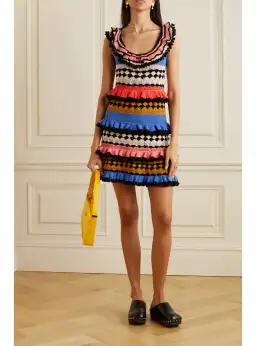 Zimmermann Tiggy Frill Mini Dress Navy Multi Size 2 / AU 12  for rent on The Volte - image 1