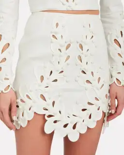 Zimmermann Brightside Rouleaux Mini Skirt Ivory Size 2 / AU 12  for rent on The Volte - image 2