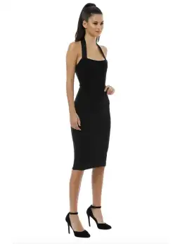 Misha Julia Midi Dress Black Size 4 for rent on The Volte - image 2
