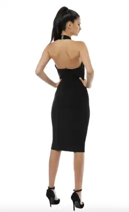 MISHA Julia Midi Dress Black Size 12 for rent on The Volte - image 3