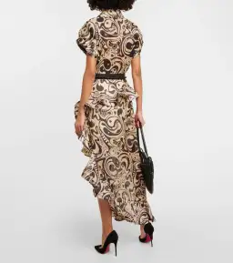Zimmermann Black Tea Abstract Musical Matchmaker Waterfall Blouse & Skirt Set Size 0/8 AU for rent on The Volte - image 2