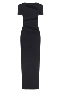 Christopher Esber Slashed Tie Tee Dress  Black Size L/Au 12 for rent on The Volte - image 4