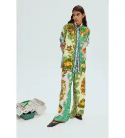 Alemais  Lemonis Silk Shirt and Pants Set Multi Size 12 