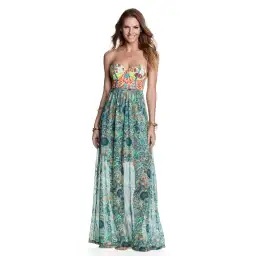 Maaji Swan Song Long Dress Multi Size S / AU 8